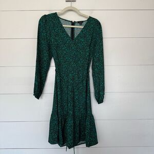 Ann Taylor Women’s 4 Green Black Emerald A Line Dress New Career Work Office Cor